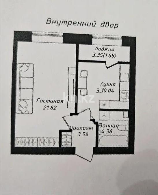 Продажа 1-комнатной квартиры, 41.46 м² в Астане
