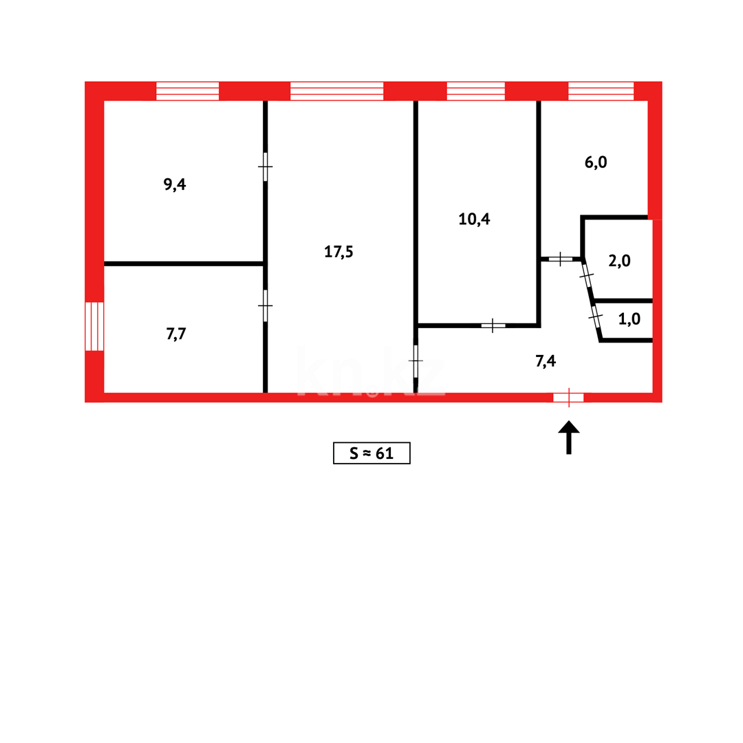Продажа 4-комнатной квартиры, 62 м², мкр-н 16 в Караганде - фото 22