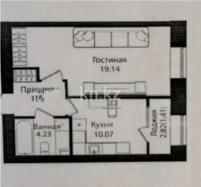 Продажа 1-комнатной квартиры, 39 м² в Астане