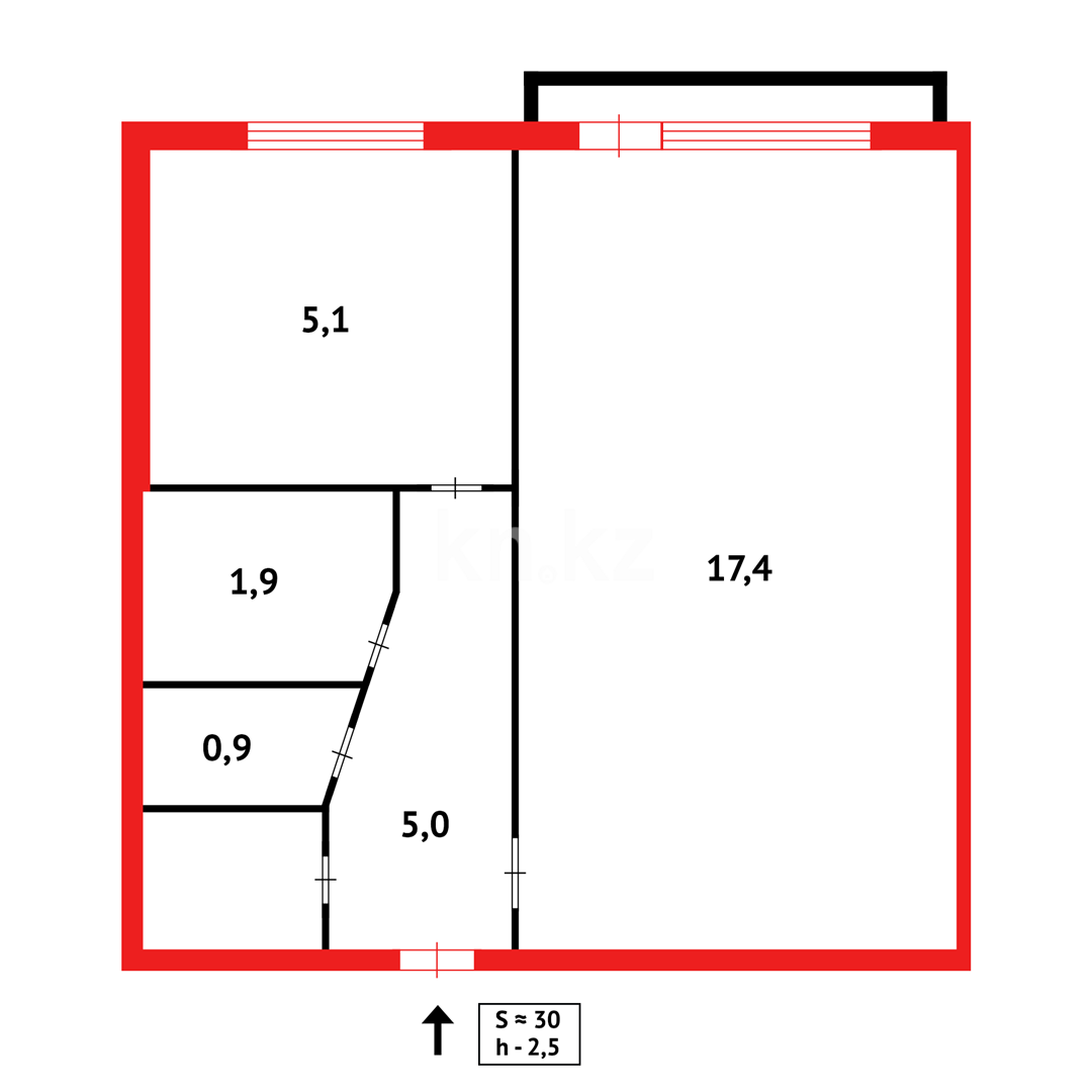 Продажа 1-комнатной квартиры, 30 м², пр. Республики в Темиртау - фото 7