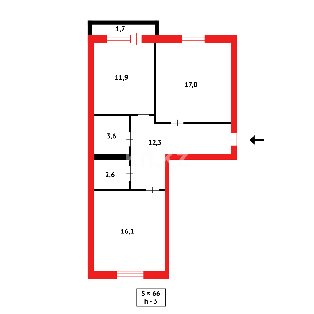 Продажа 2-комнатной квартиры, 65 м² в Караганде - фото 15