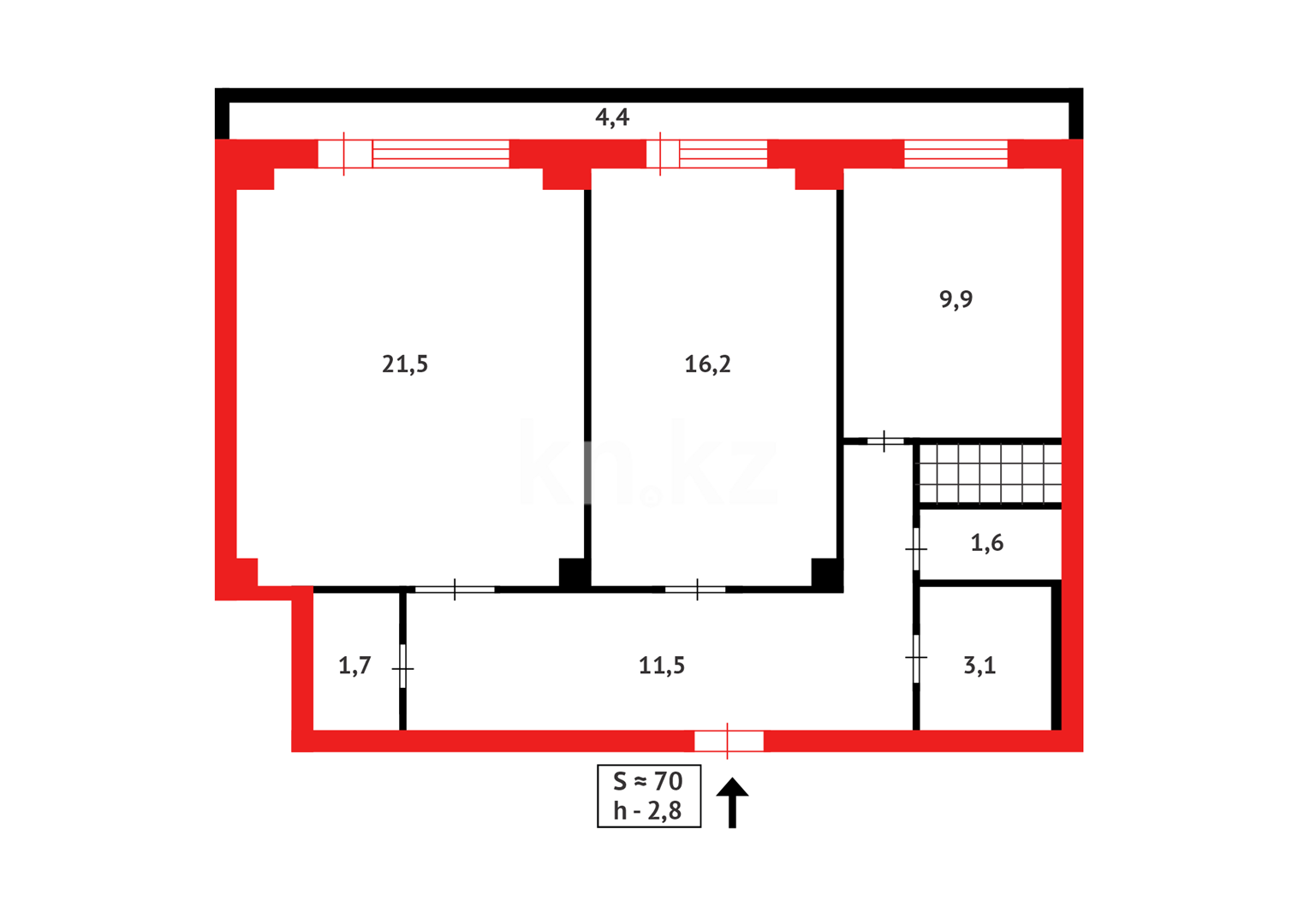 Продажа 2-комнатной квартиры, 69 м², ул. Момышулы в Караганде - фото 16