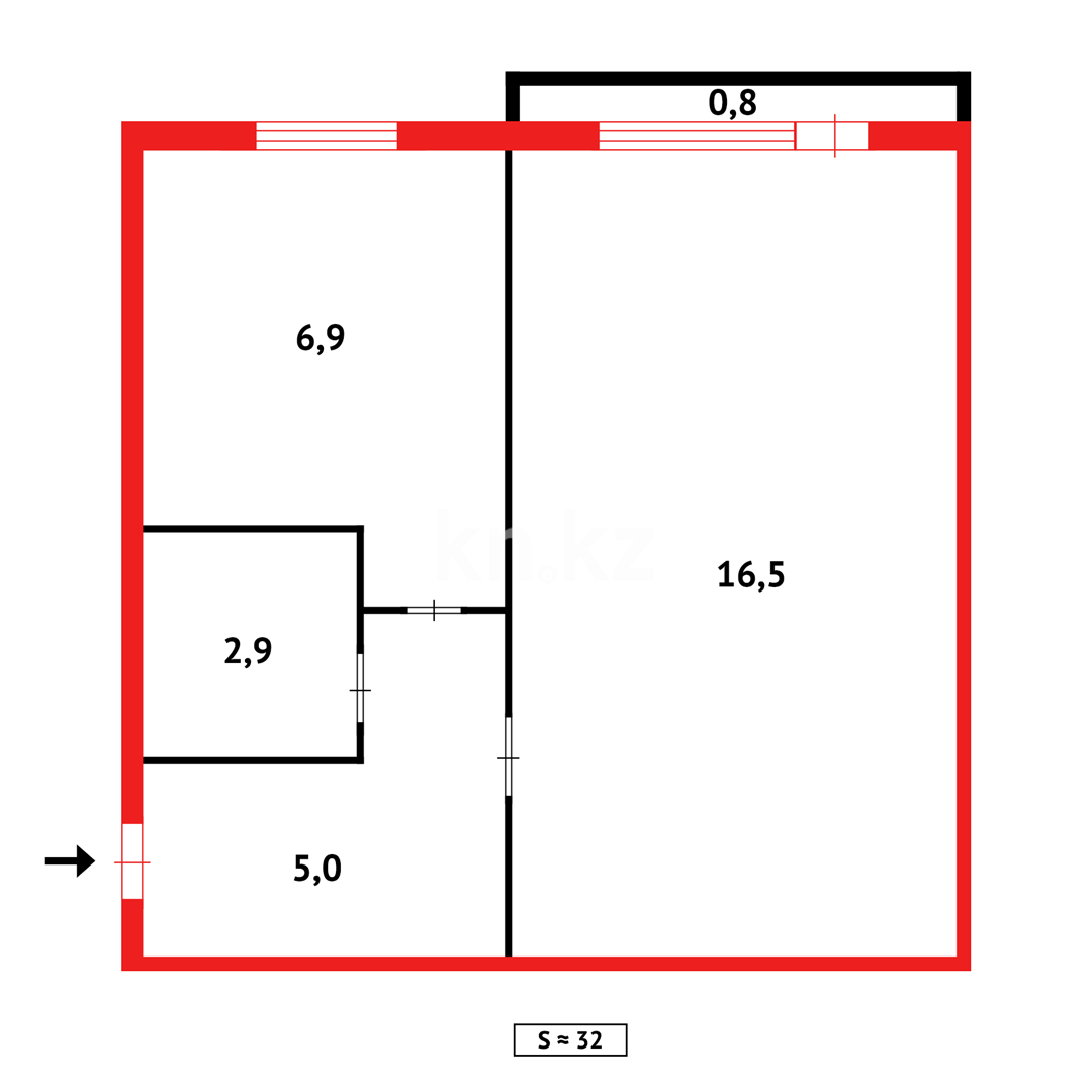 Продажа 1-комнатной квартиры, 32 м² в Темиртау - фото 12