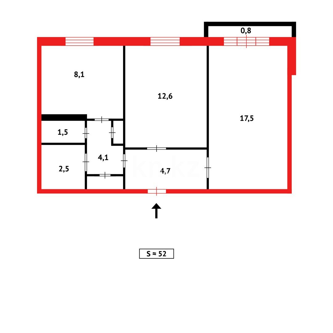 Продажа 2-комнатной квартиры, 52 м² в Темиртау - фото 6