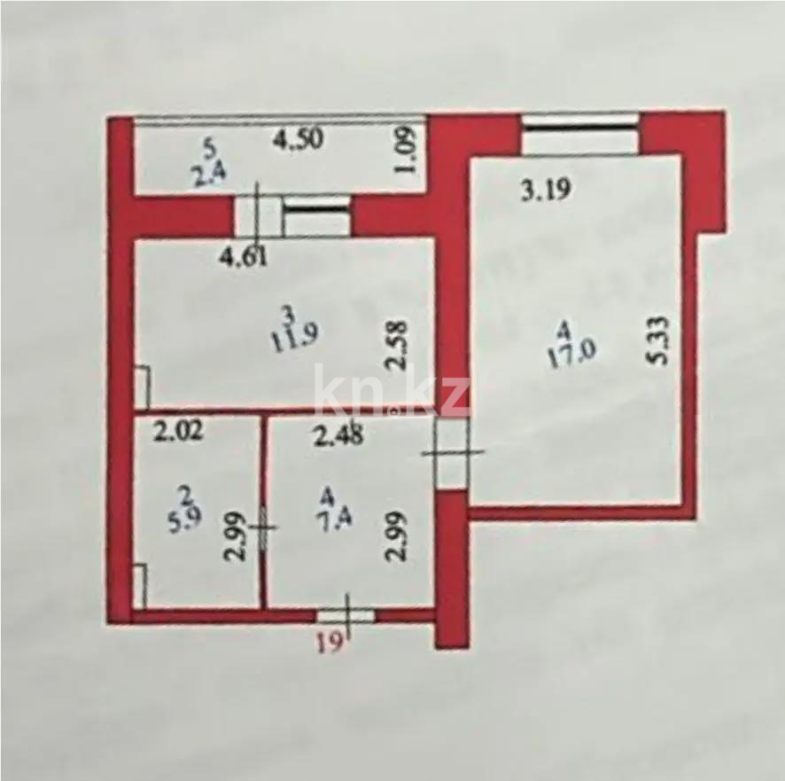 Продажа 1-комнатной квартиры, 44 м², ул. Акмешит, дом  7 в Астане