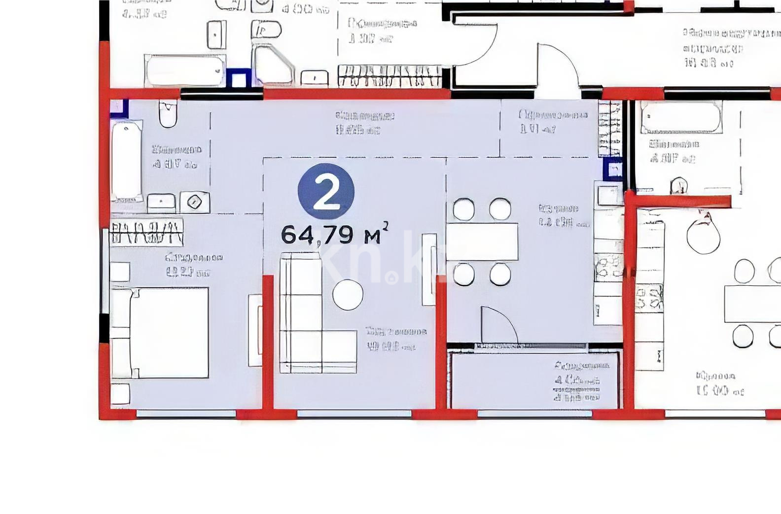 Продажа 2-комнатной квартиры, 65 м² в Алматы
