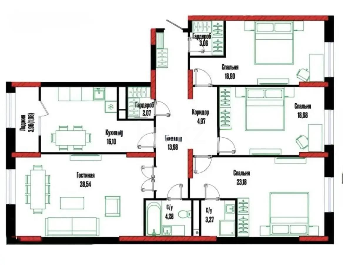 Продажа 4-комнатной квартиры, 140 м² в Астане - фото 6