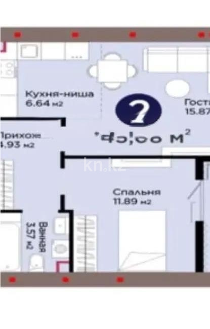 Продажа 1-комнатной квартиры, 45 м² в Астане