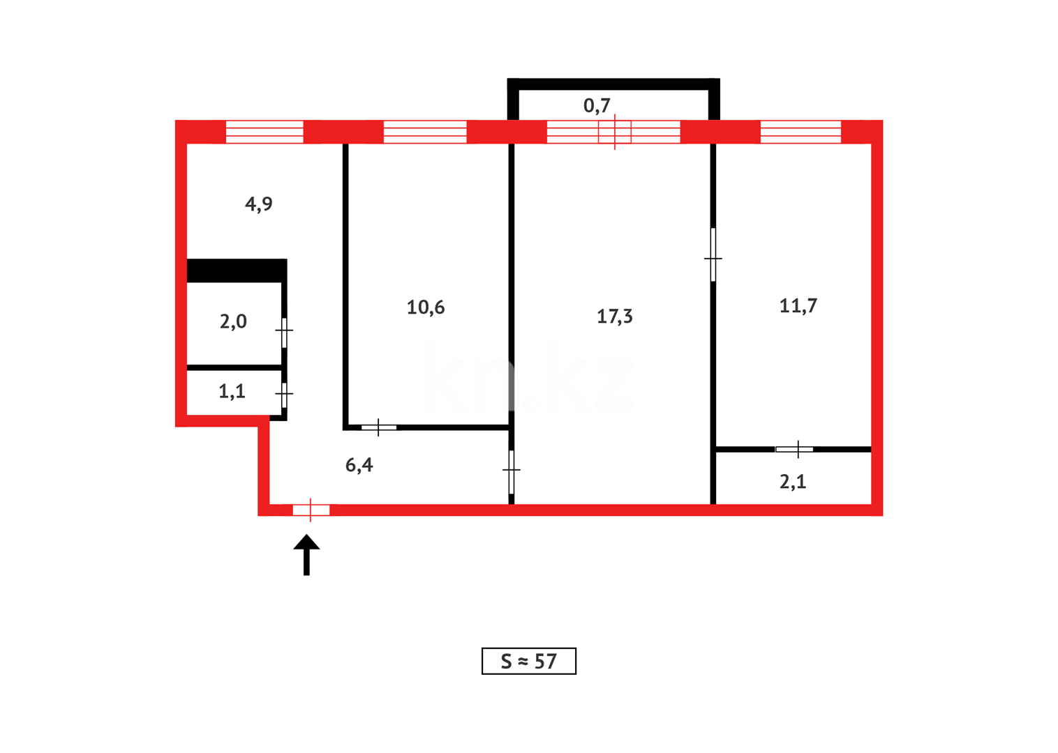 Продажа 3-комнатной квартиры, 56 м² в Темиртау - фото 14