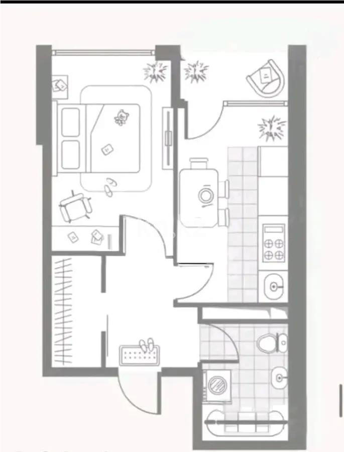 Продажа 1-комнатной квартиры, 38 м², пр. Алатау, дом  12а/1 в Алматы - фото 2