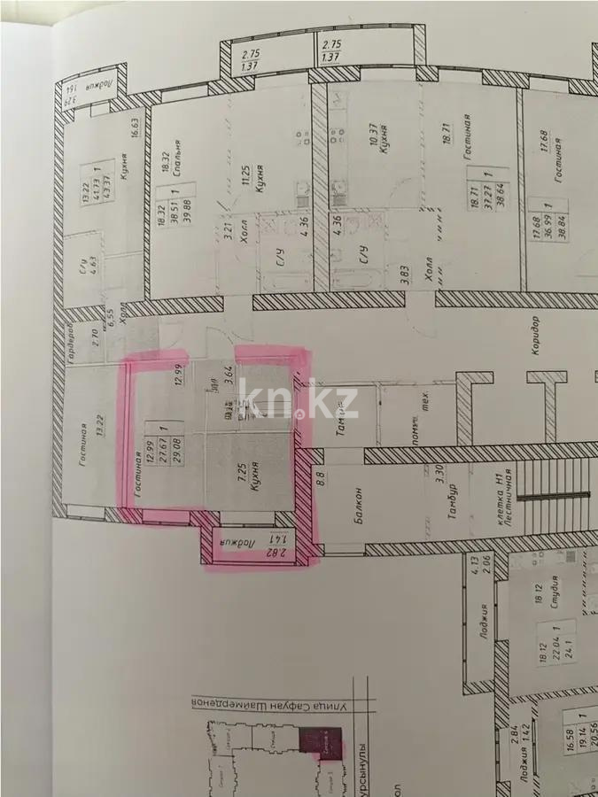 Продажа 2-комнатной квартиры, 27.5 м² в Астане