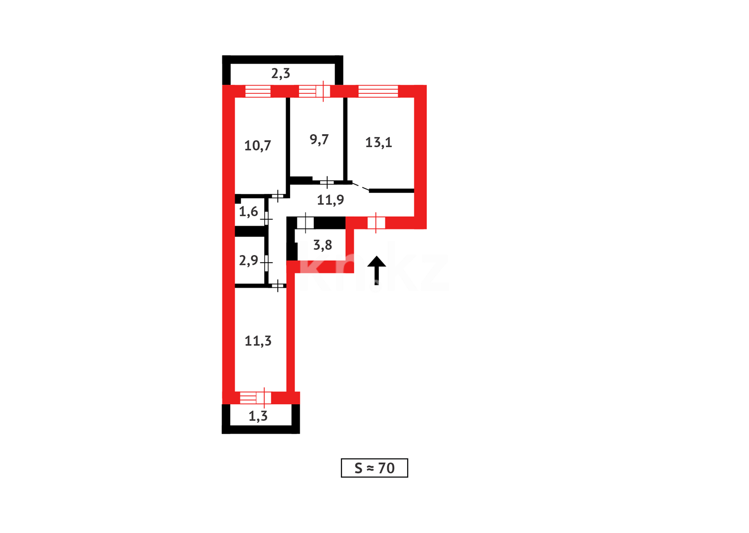 Продажа 3-комнатной квартиры, 69 м² в Астане - фото 18