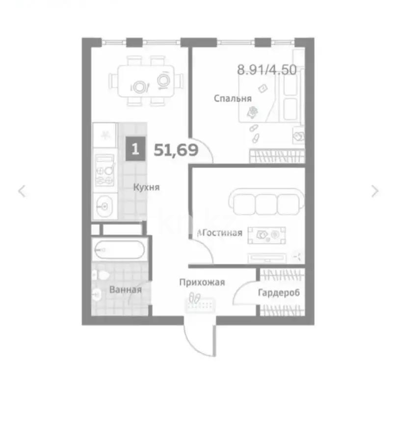 Продажа 2-комнатной квартиры, 55.7 м², пр. Райымбека, дом  349/1 в Алматы