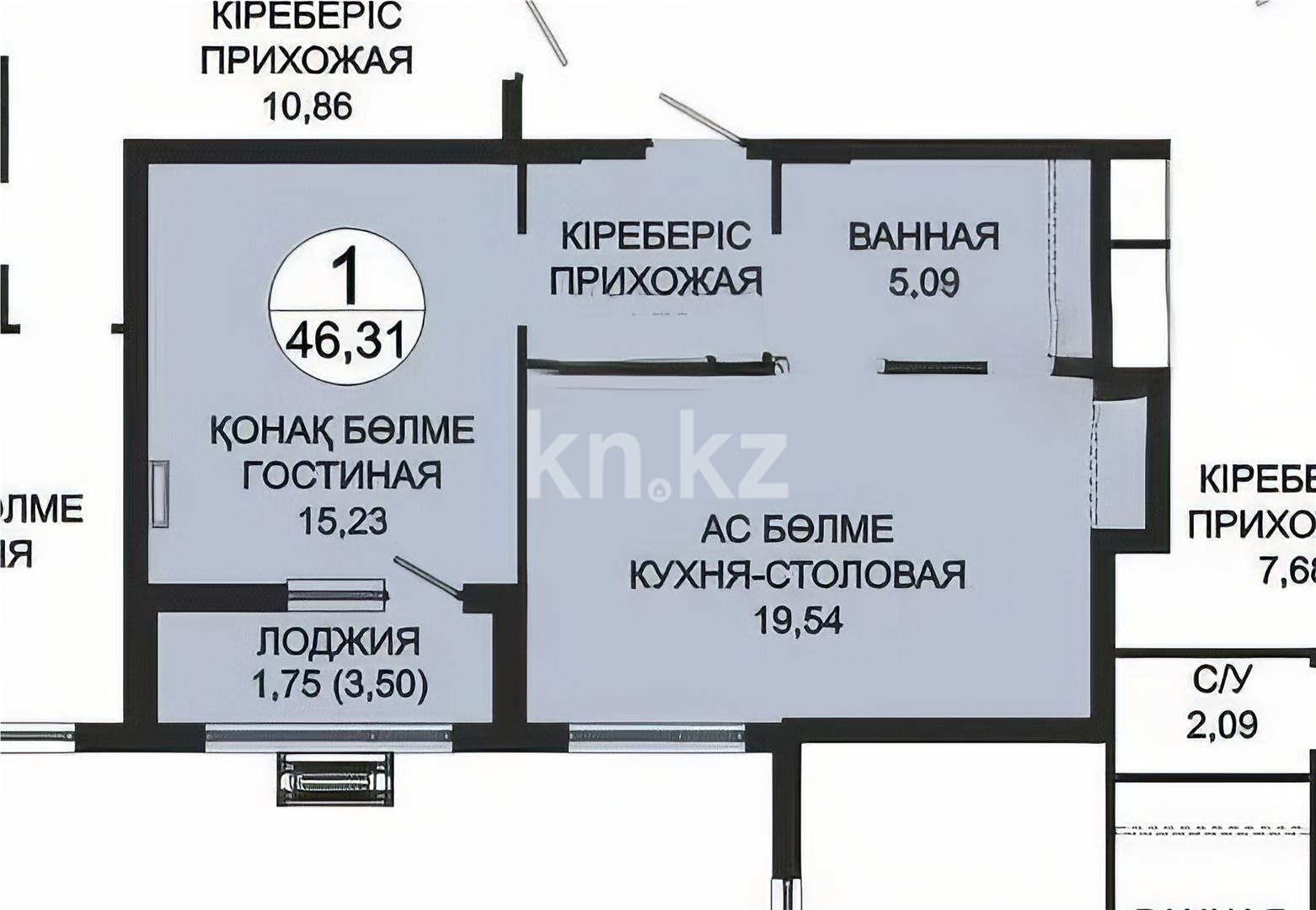 Продажа 1-комнатной квартиры, 47 м² в Астане