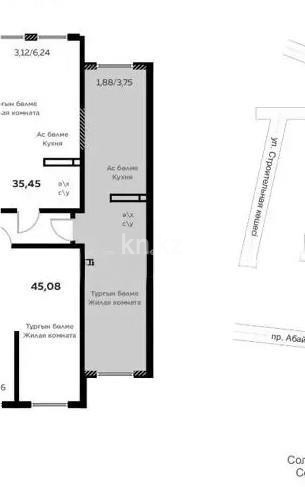 Продажа 1-комнатной квартиры, 42.62 м² в Алматы