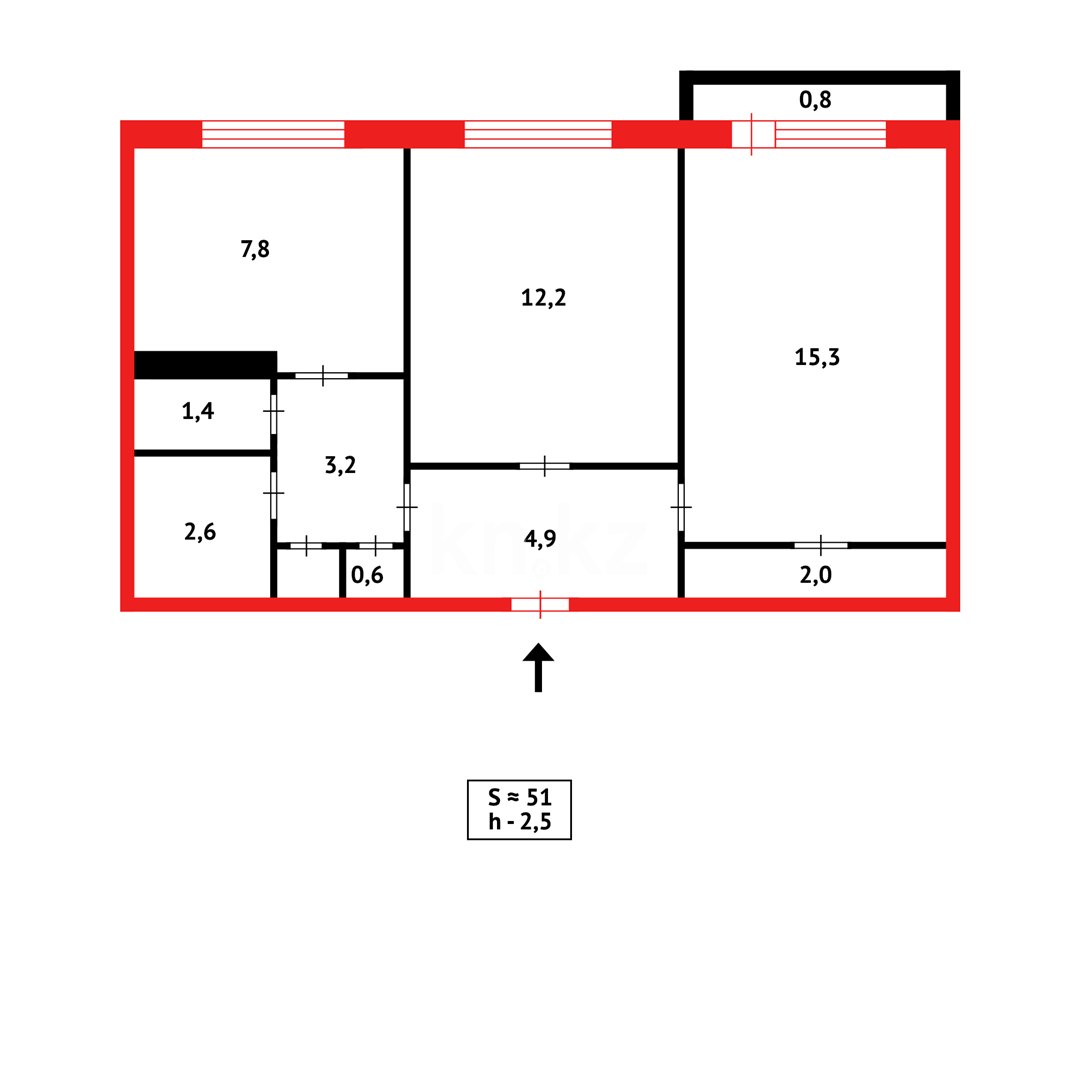 Продажа 2-комнатной квартиры, 51 м² в Темиртау - фото 12