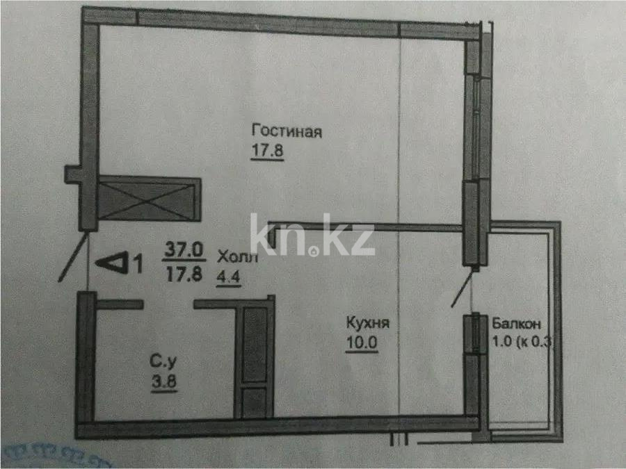Продажа 1-комнатной квартиры, 37 м², ул. Е-797, дом  7 в Астане