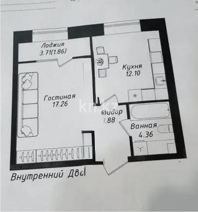 Продажа 1-комнатной квартиры, 39.46 м² в Астане