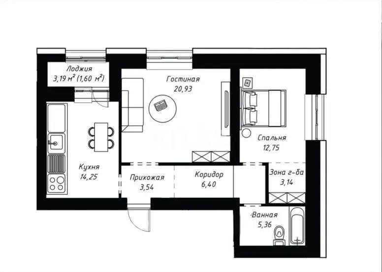 Продажа 2-комнатной квартиры, 68 м², ул. Калдаякова, дом  14 стр в Астане