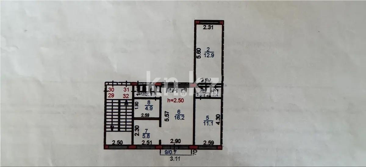 Продажа 3-комнатной квартиры, 57 м², ул. Магнитогорская, дом  41 в Караганде - фото 7