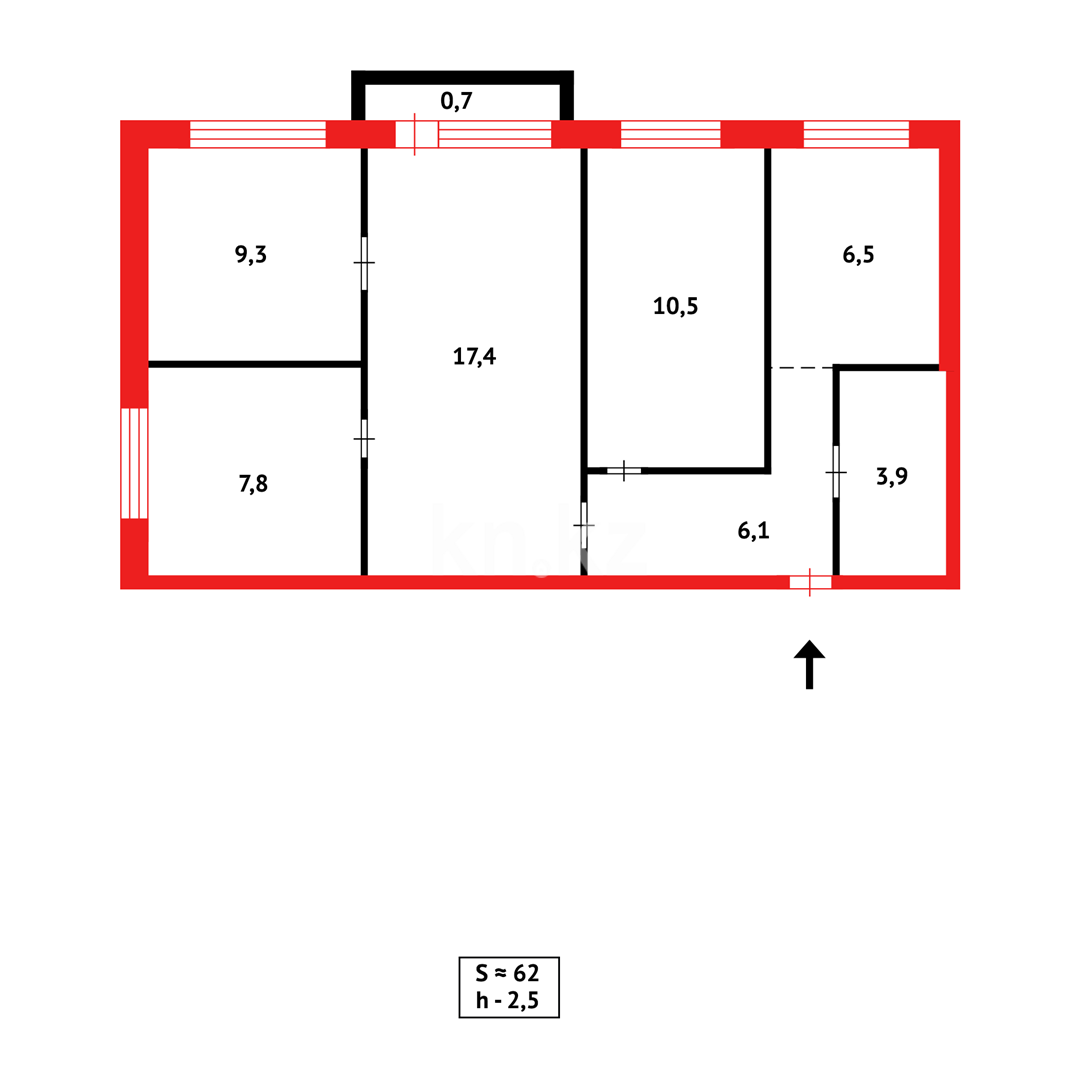 Продажа 4-комнатной квартиры, 61 м² в Караганде - фото 15
