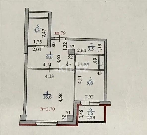 Продажа 1-комнатной квартиры, 46.4 м² в Астане - фото 4