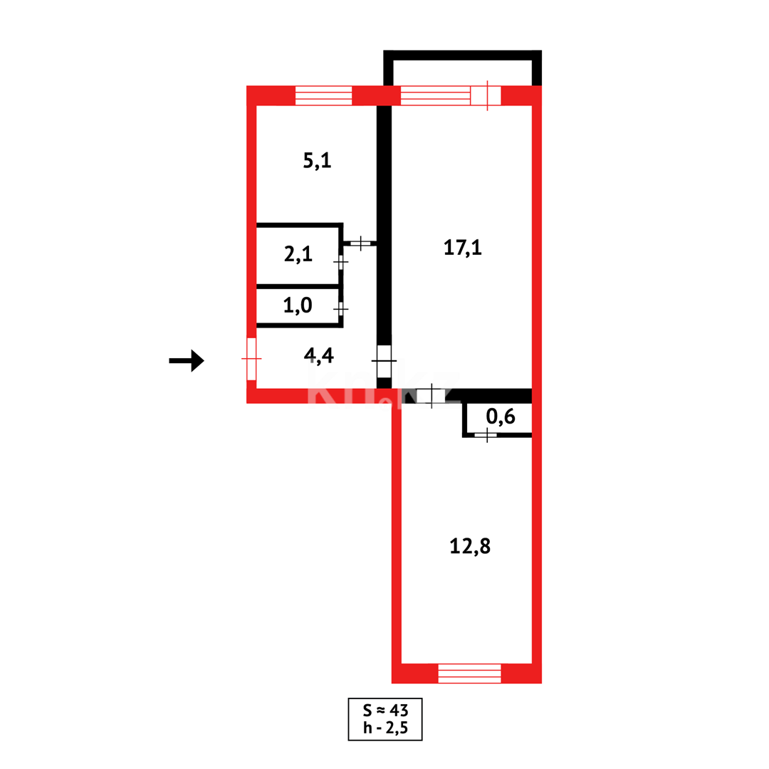 Продажа 2-комнатной квартиры, 44 м² в Сарани - фото 8