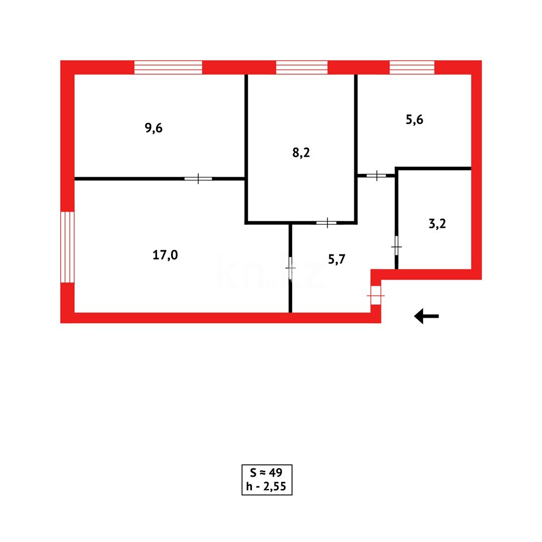 Продажа 3-комнатной квартиры, 49 м² в Караганде - фото 8