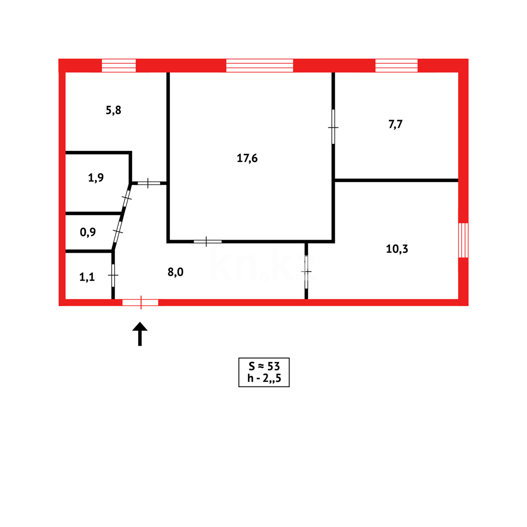 Продажа 3-комнатной квартиры, 55 м², мкр-н 6-й в Темиртау - фото 14