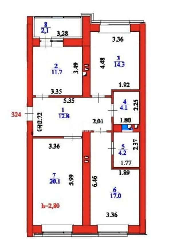 Продажа 3-комнатной квартиры, 86.3 м² в Астане