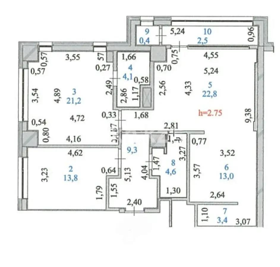 Продажа 3-комнатной квартиры, 95.1 м², пр. Кошкарбаева, дом  2 в Астане - фото 8