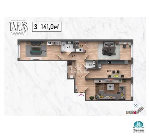 Продажа 3-комнатной квартиры, 141 м² в Актау