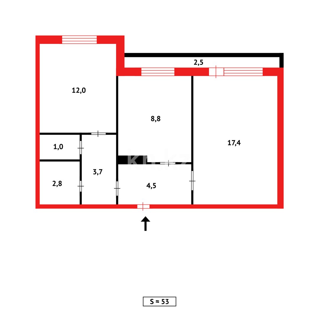 Продажа 2-комнатной квартиры, 52 м², мкр-н Мамраева (Восток-5) в Караганде - фото 10