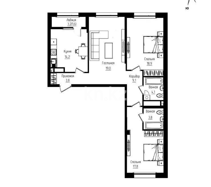 Продажа 3-комнатной квартиры, 94 м² в Алматы