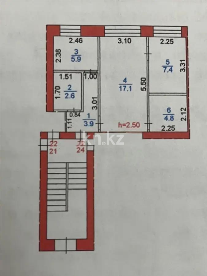 Продажа 2-комнатной квартиры, 41 м² в Караганде