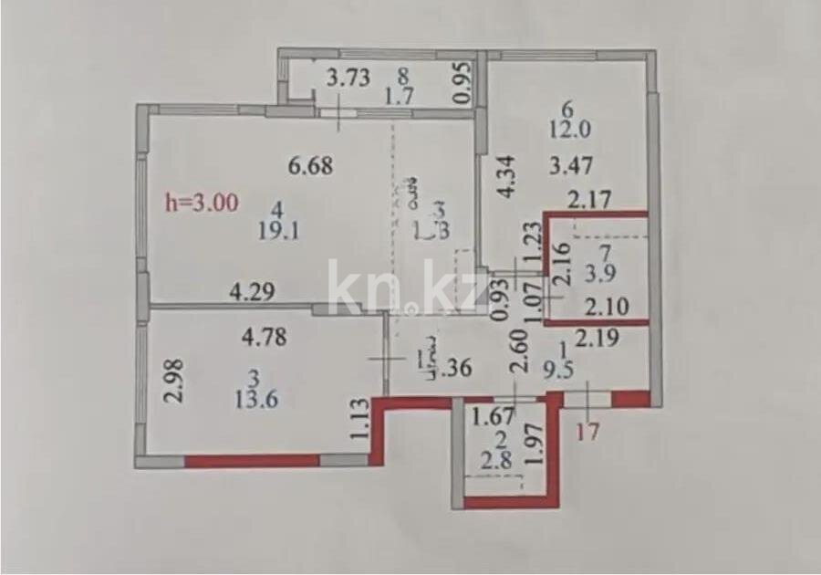 Продажа 3-комнатной квартиры, 68.9 м² в Астане - фото 5