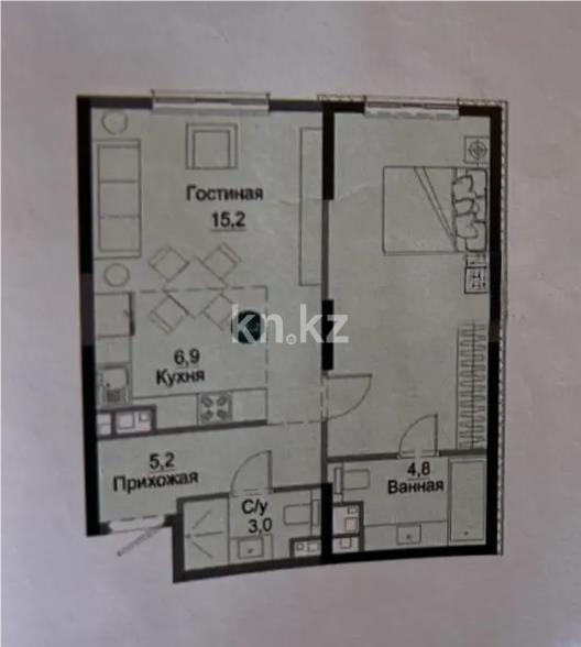 Продажа 2-комнатной квартиры, 56 м² в Алматы