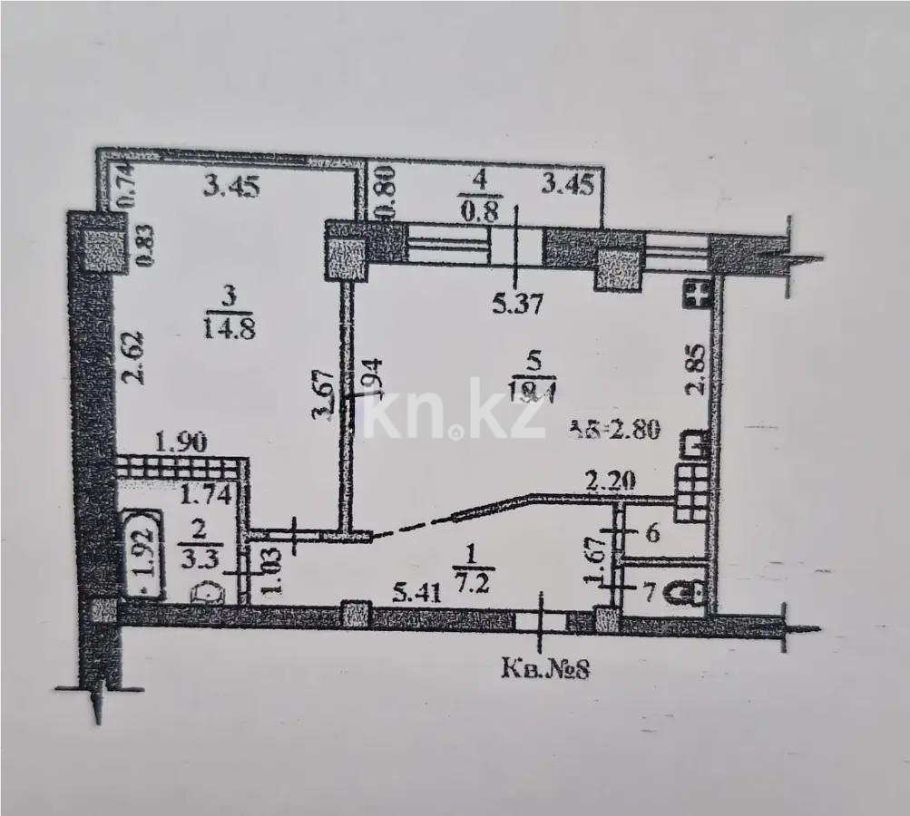 Продажа 2-комнатной квартиры, 46.3 м² в Алматы - фото 3