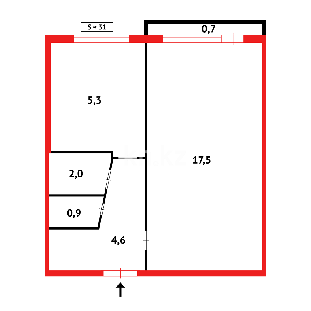 Продажа 1-комнатной квартиры, 31 м² в Караганде - фото 11