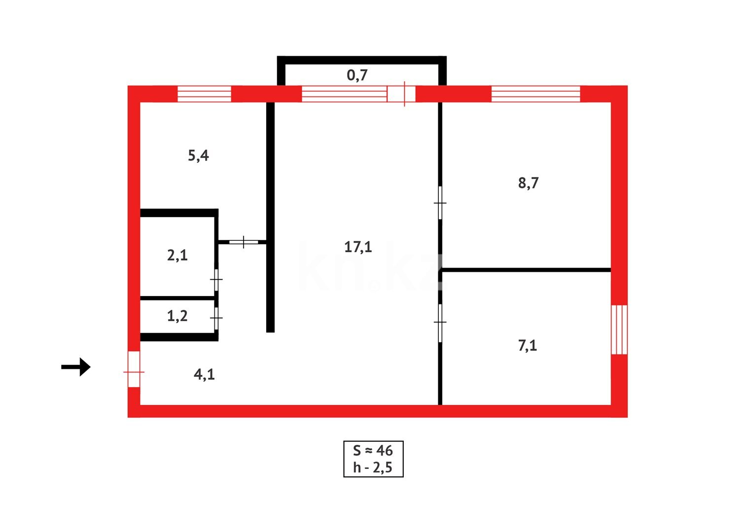 Продажа 3-комнатной квартиры, 47 м² в Абае - фото 7