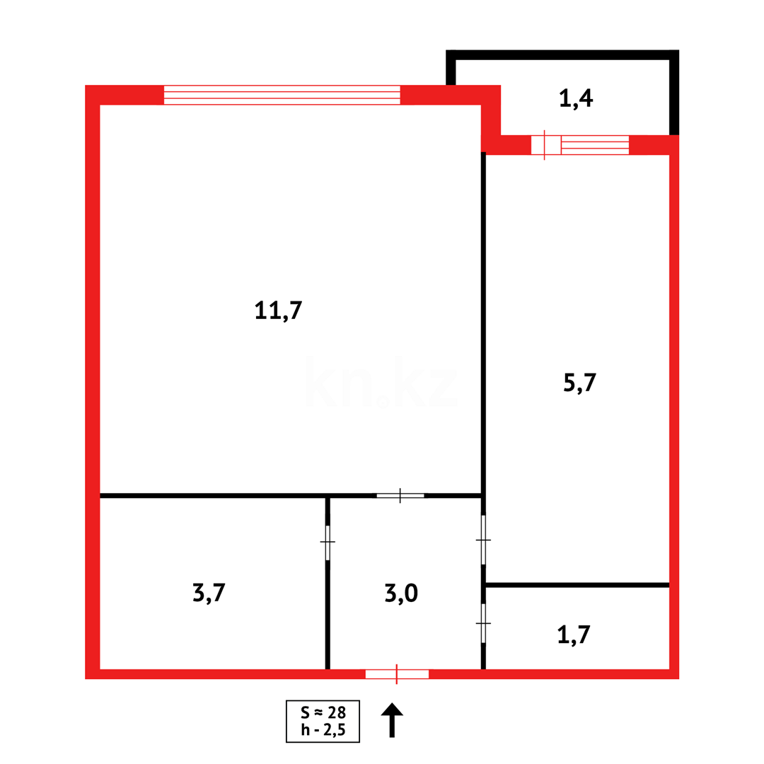 Продажа 1-комнатной квартиры, 29 м² в Караганде - фото 9
