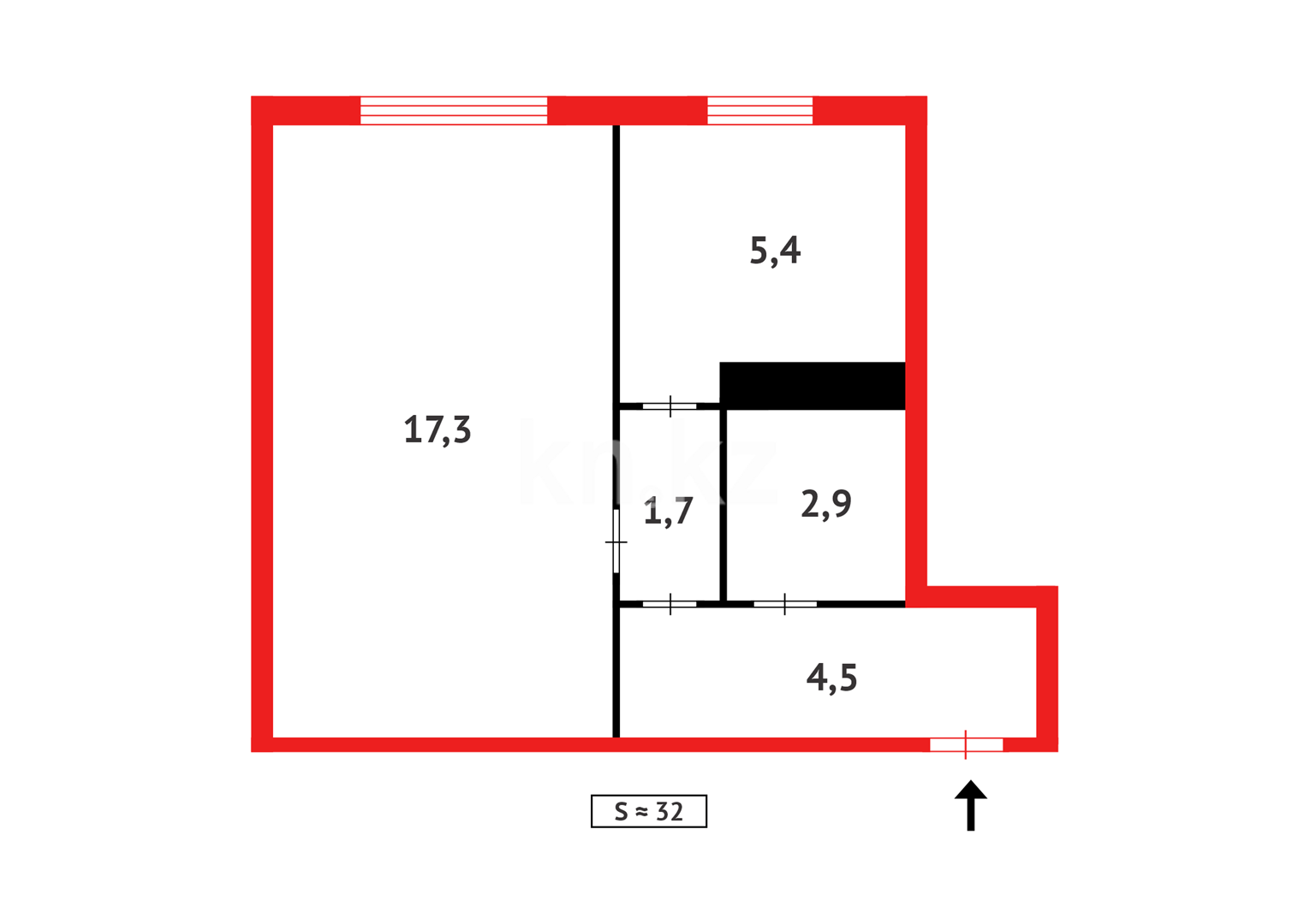 Продажа 1-комнатной квартиры, 31 м² в Темиртау - фото 7
