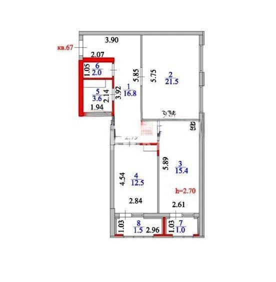 Продажа 2-комнатной квартиры, 75 м² в Астане