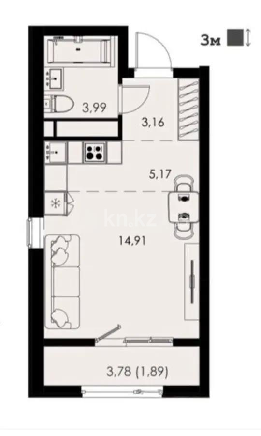 Продажа 1-комнатной квартиры, 29.12 м² в Алматы