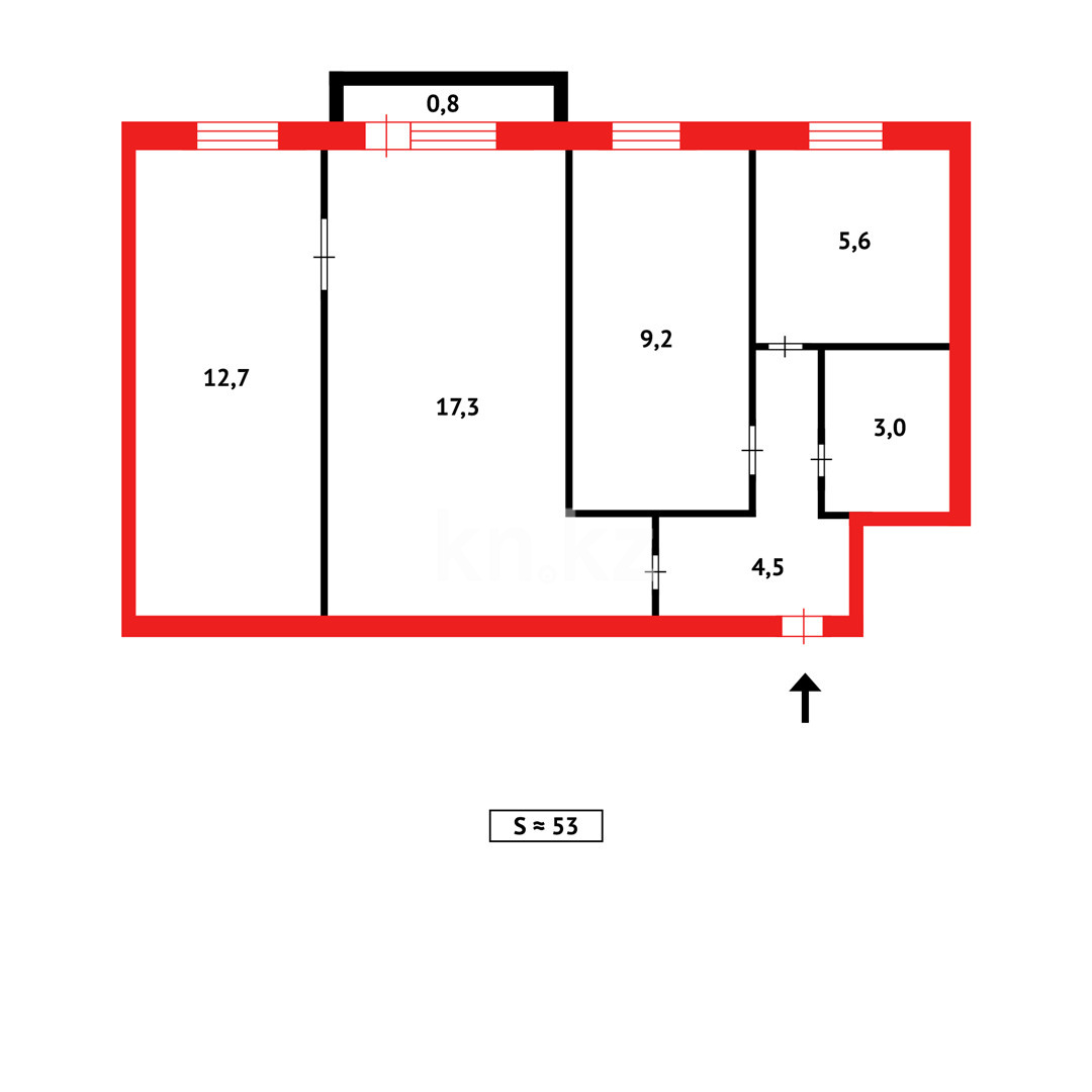 Продажа 3-комнатной квартиры, 53 м², ул. Ушинского в Темиртау - фото 11