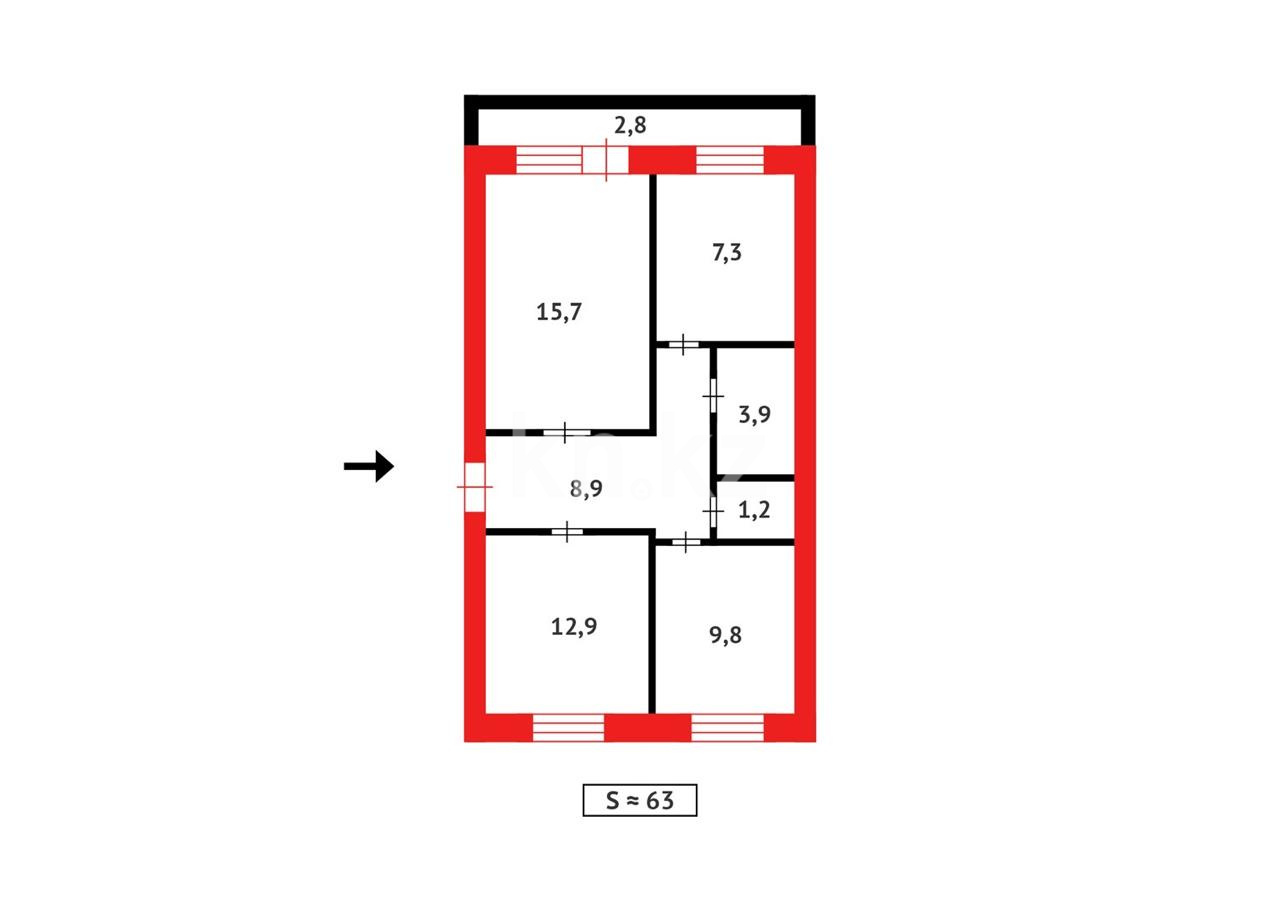 Продажа 3-комнатной квартиры, 63 м² в Караганде - фото 16
