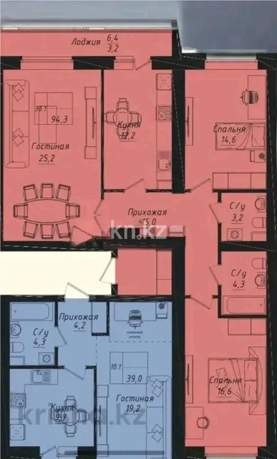 Продажа 3-комнатной квартиры, 94.3 м² в Астане
