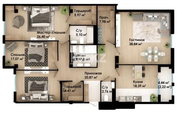 Продажа 4-комнатной квартиры, 184.9 м² в Алматы