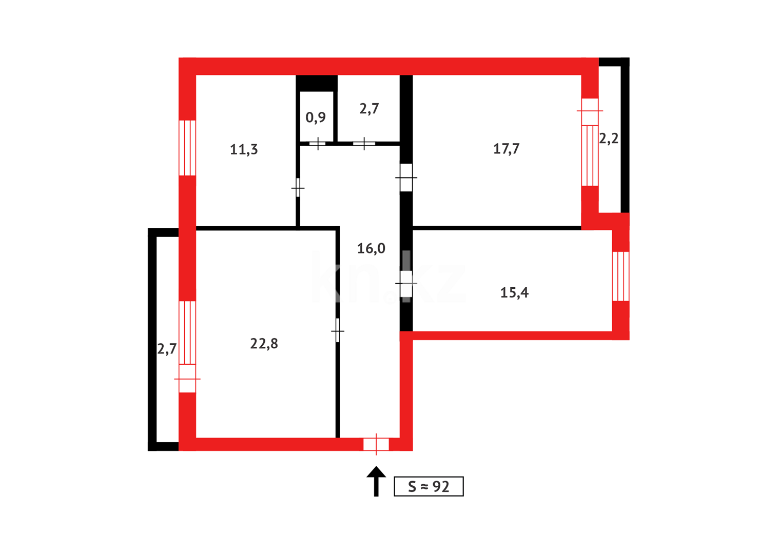 Продажа 3-комнатной квартиры, 92 м² в Караганде - фото 19