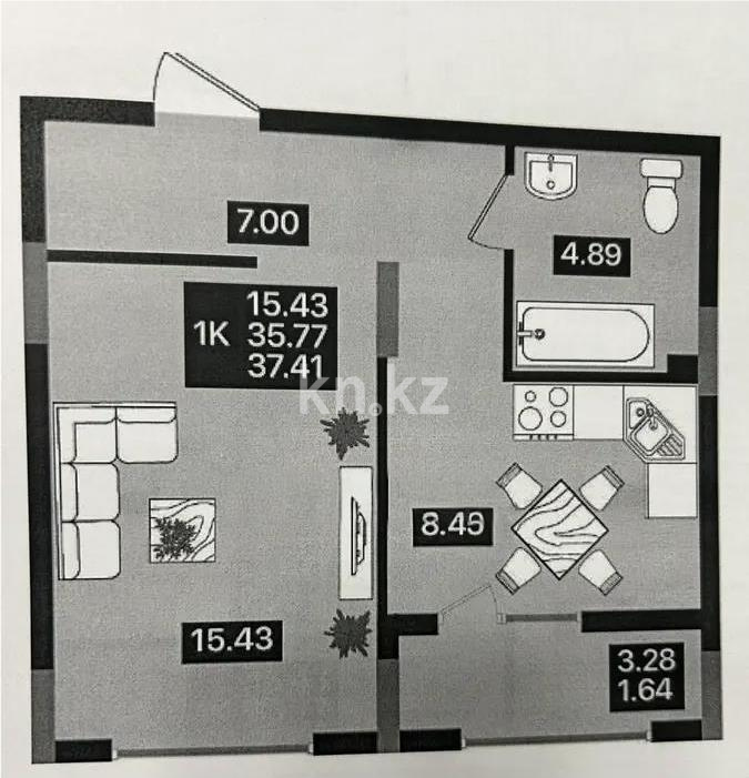 Продажа 2-комнатной квартиры, 38 м² в Астане